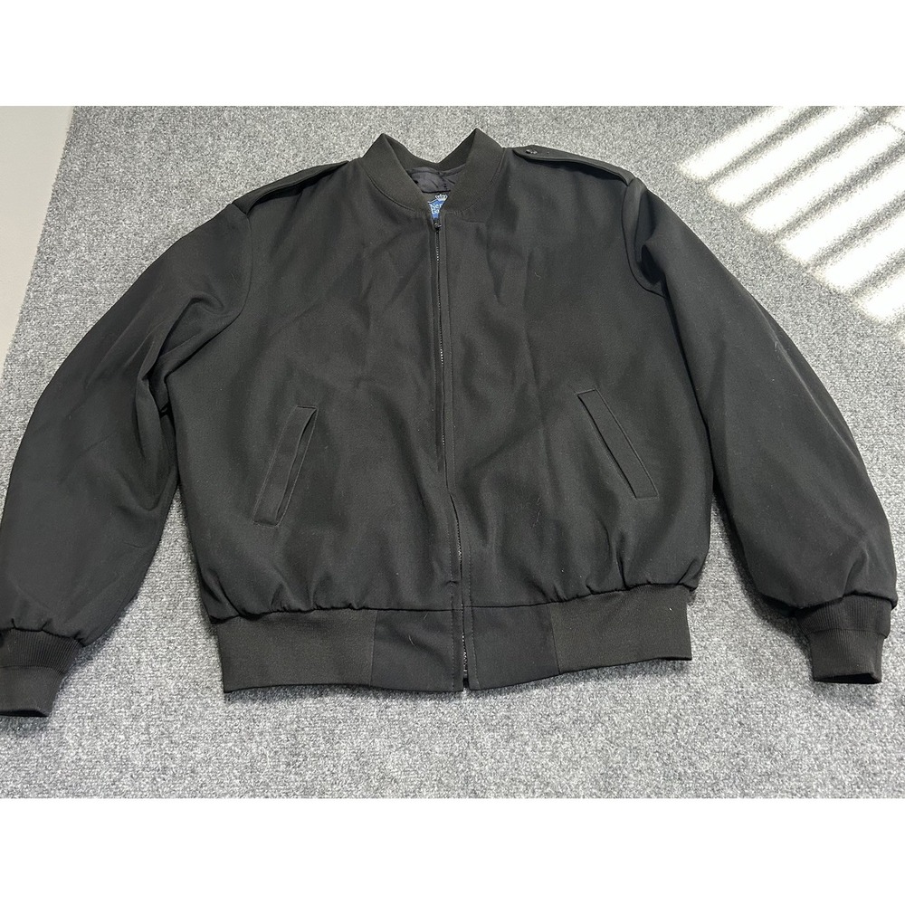 US Army Officer  Military Bomber Jacket Mens‎ 46L Black 3M Thinsulate Liner  Zip